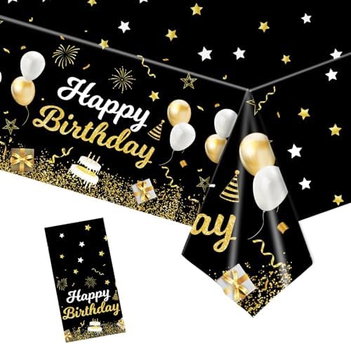 Happy Birthday Plastic Tablecloths 54x108 Inch