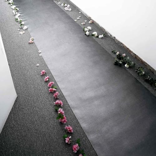Efavormart 3FT x 50FT Black Glitter Aisle Runner