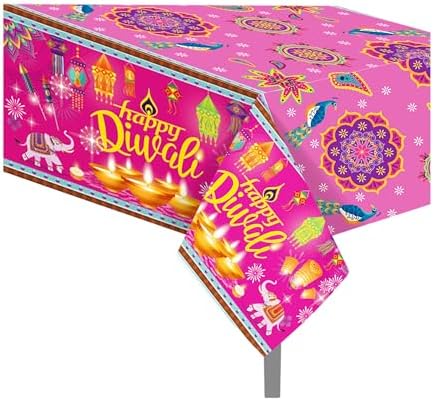 CC HOME Indian Diwali Party Tablecloth 54x87 Inch