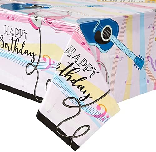 BLUE PANDA 3 Pack Music Notes Tablecloth for Birthday Party