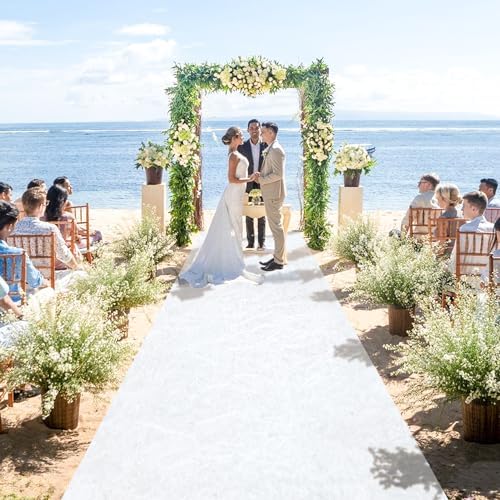 White Velvet Aisle Runner Rug for Wedding Ceremony 5x20FT