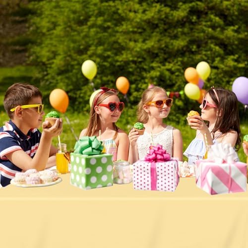 4 Pack Pastel Plastic Tablecloths 54x108 Inch Rainbow Party Decorations