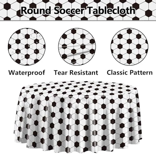 3 Pcs Soccer Tablecovers 84x84 Inch Party Decorations