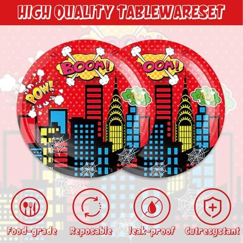 40 Pack Superhero Birthday Party Decorations
