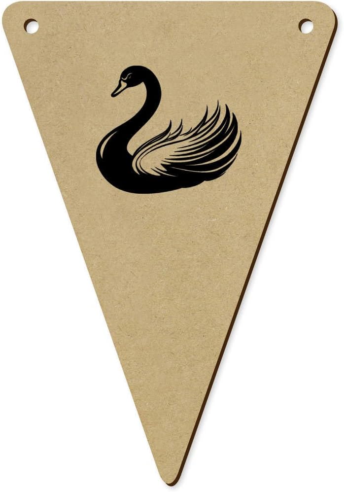 5 x 140mm Swan Side View Wooden Bunting Flags