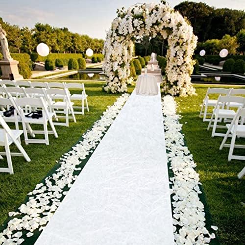 White Aisle Runner for Wedding Ceremony 4x15 Ft Velvet Runner