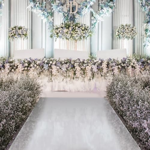 Bazargame Silver Aisle Runner Wedding Carpet 33x33ft