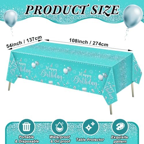 Tudomro 3 Pcs Happy Birthday Tablecloths Set