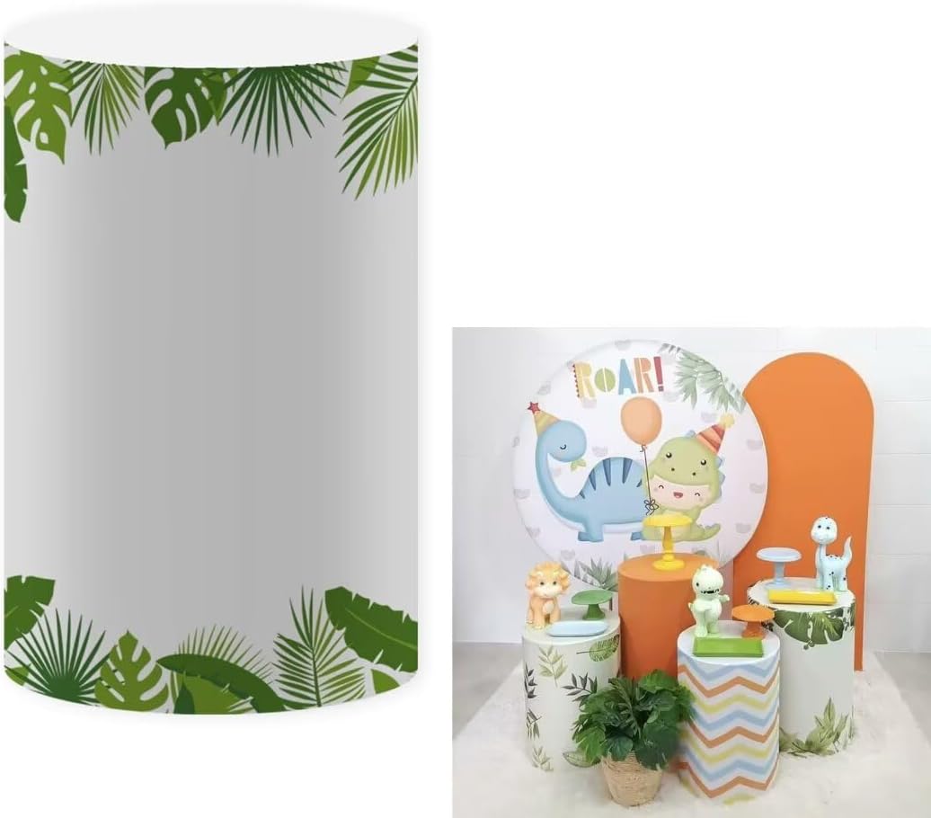 KONPON Stretchy Cylinder Plinth Dinosaur Birthday Cover