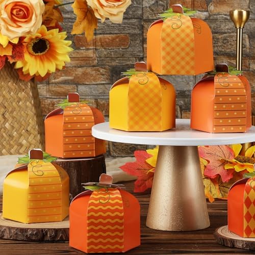 Cholemy 30 Pcs Pumpkin Party Favor Box