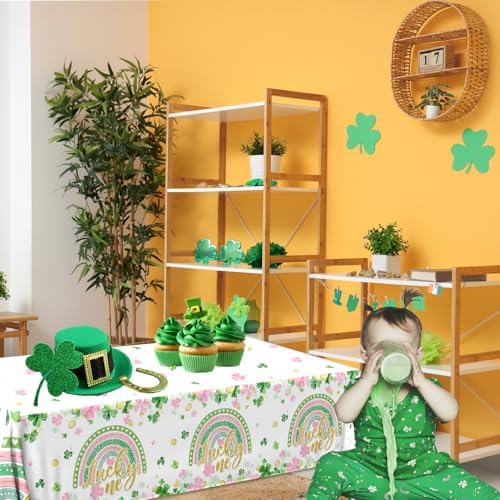 Lucky One St Patricks Day Tablecloth Set 3pcs for 1st Birthday