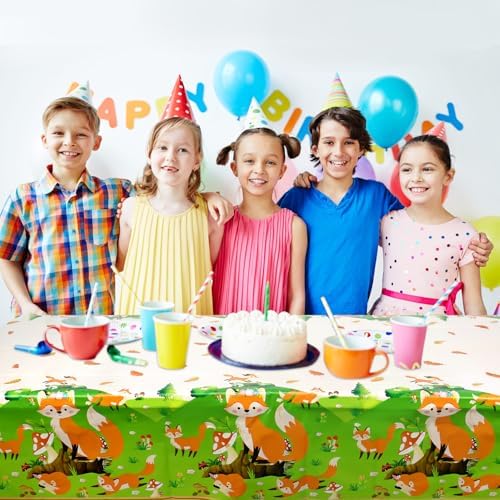 4 Pack Fox Themed Party Tablecloths 54x86 Inch