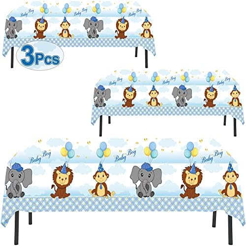 AnapoliZ Baby Boy Tablecloth Set 3 Pcs Rectangular Blue 54x102 Inches