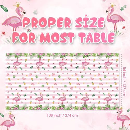 3 Pack Flamingo Tablecloths for Summer Party Decorations