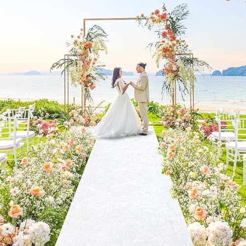 White Velvet Aisle Runner for Wedding 5FTx25FT