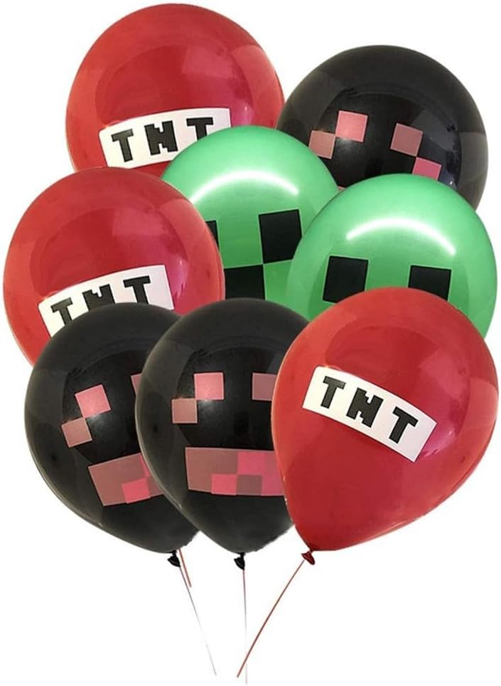 Pixel Miner Craft Birthday Party Decor Kit for 10