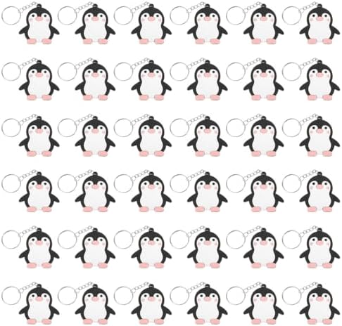 LOGOFUN 80pcs Penguin Keychains for Winter Party Gifts