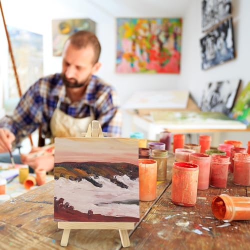 4 Piece Mini Canvas with Easel Set for Art