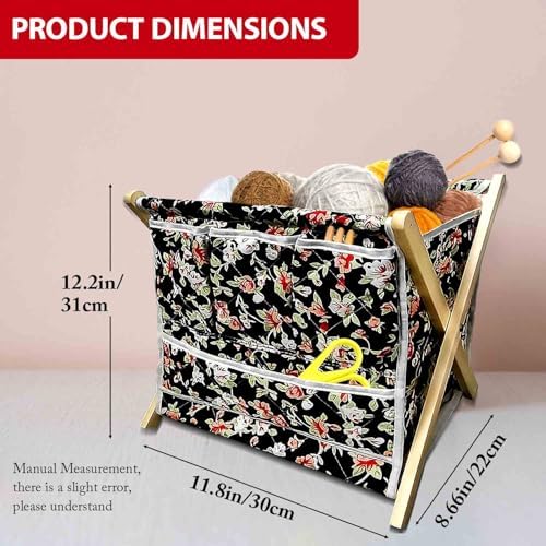 Gkesgm Yarn Crochet Knitting Organizer with 3 Side Pockets
