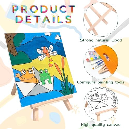 48PCS Kids Paint Art Set with Canvas and Easel