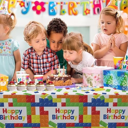 OQOQ Building Block Tablecloth Set of 3 - 54x108 Inches White