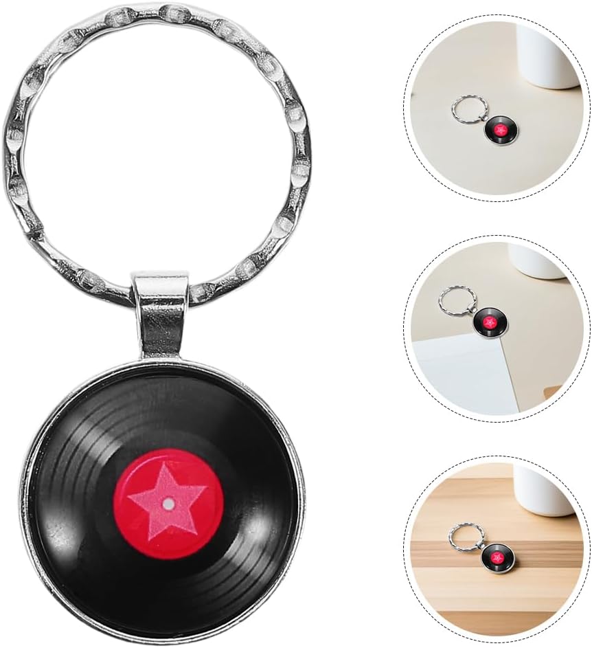 LOGOFUN 6PCS Retro Music Keychains for Bags Backpacks