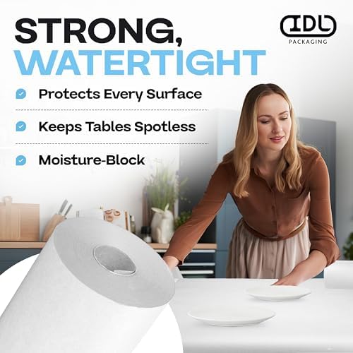 IDL Packaging White Paper Tablecloth Roll 18 x 150 Feet