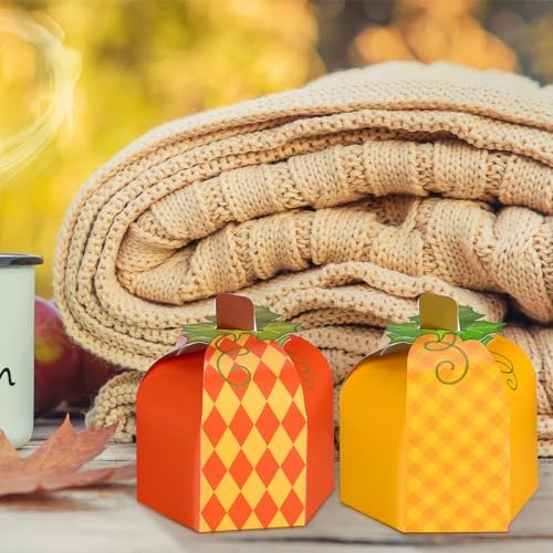 Cholemy 30 Pcs Pumpkin Party Favor Box