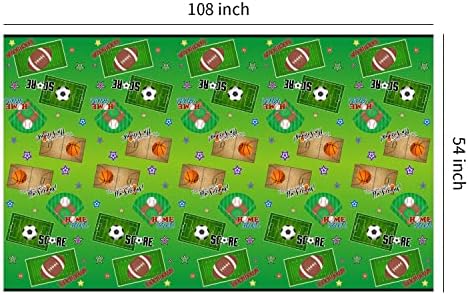 Xigejob Sports Party Tablecloth Set 3 Pack 54x108 Inch