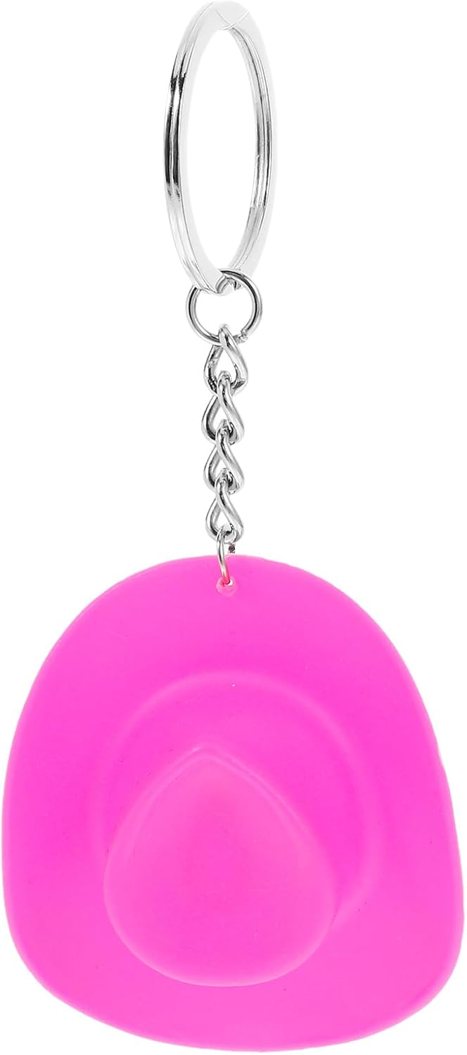 LUOZZY Retro Cowboy Hat Keychain Rose Red