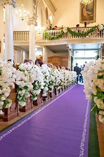 3x33 Ft Purple Carpet Aisle Runner with Floral Print