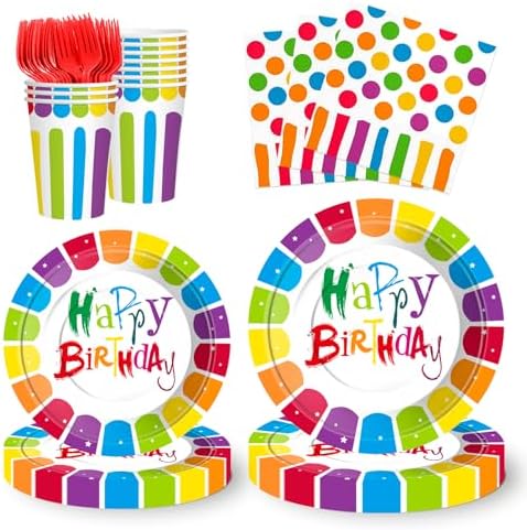 125 Pcs Rainbow Birthday Party Supplies Set