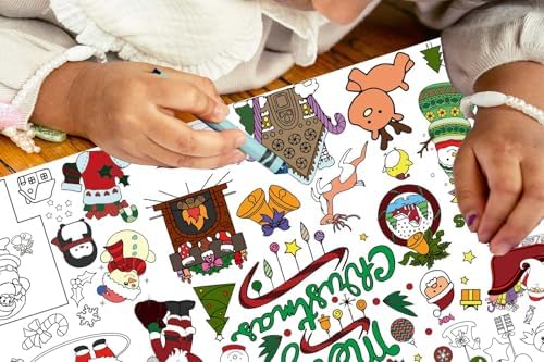 Dozobeede Christmas Coloring Poster 35x72 Inch Tablecloth