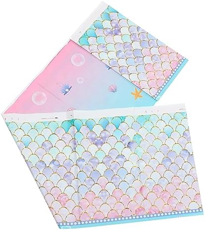 IMIKEYA Mermaid Themed Party Tablecloth for Birthday Celebrations