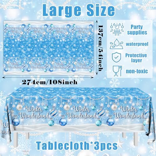 Winter Wonderland Tablecloth Set for Parties and Decorations