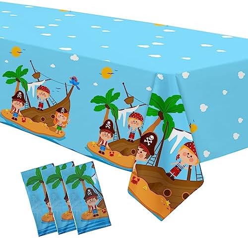 Pirate Party Tablecloth Set for Kids 3 Pack