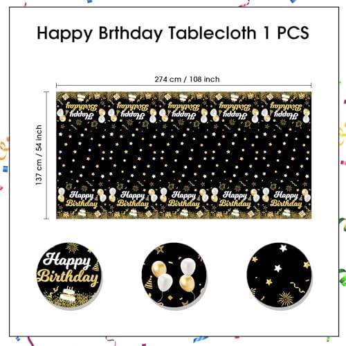 Happy Birthday Plastic Tablecloths 54x108 Inch