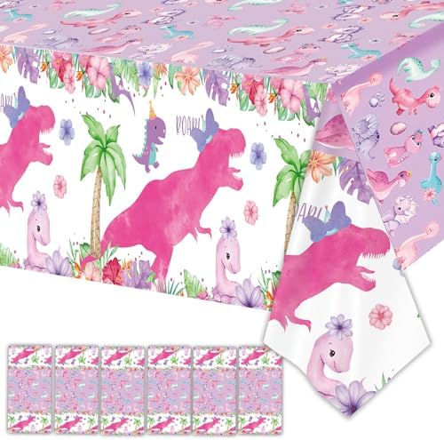 6 Pack Dinosaur Party Tablecloths 108x54inch