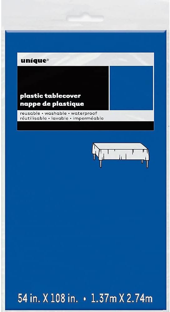Royal Blue Solid Rectangular Plastic Table Cover 54x108