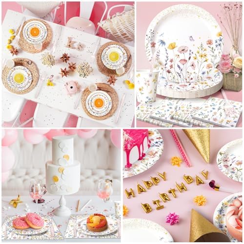 202PCS Wildflower Party Decor Set for 24 Guests