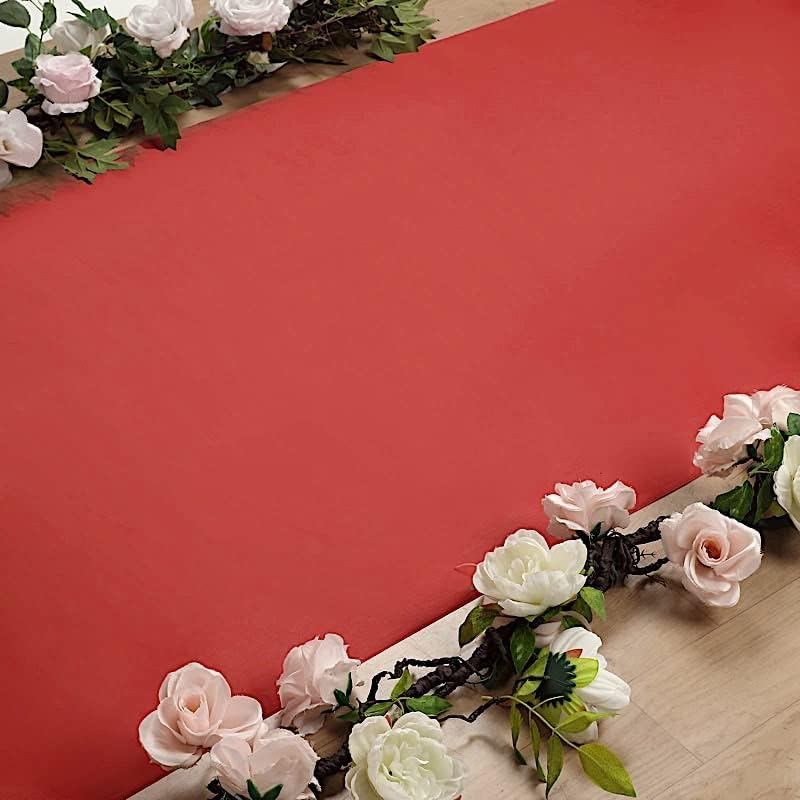 BalsaCircle 100 Feet Red Rayon Aisle Runner for Wedding Events