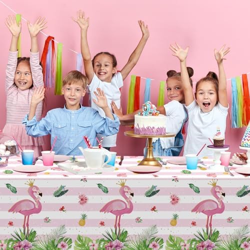 3 Pack Flamingo Tablecloths for Summer Party Decorations
