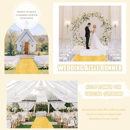 FUHSY Gold Aisle Runner for Wedding Ceremony