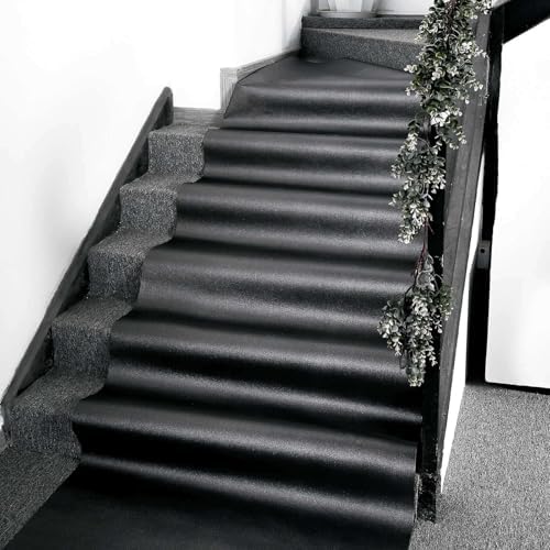 Efavormart 3FT x 50FT Black Glitter Aisle Runner