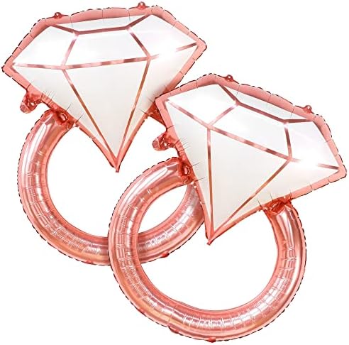 Rose Gold Diamond Ring Balloon - 31 Inch Pack of 2