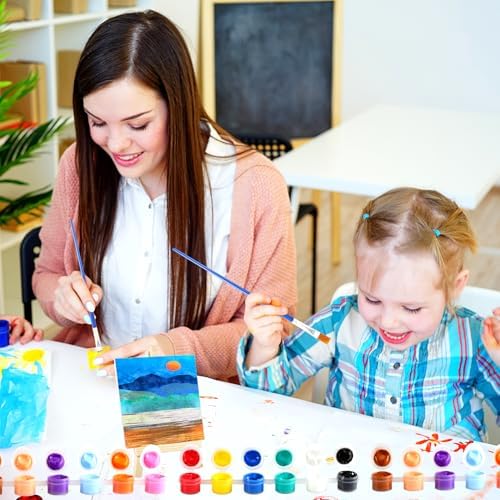 24 Pack Mini Canvas Boards and Easel Paint Set