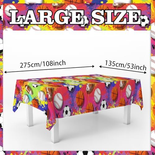 Junliang Sports Party Tablecloths 53x108 Inches