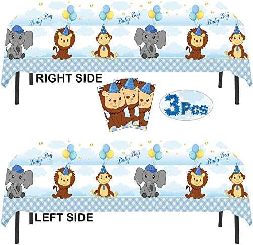 AnapoliZ Baby Boy Tablecloth Set 3 Pcs Rectangular Blue 54x102 Inches