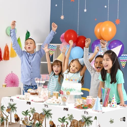 Haimimall Jungle Safari Tablecloths 3Pcs Set