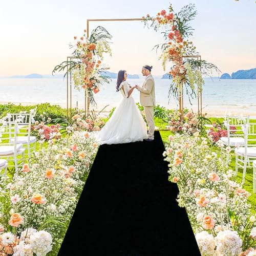 Black Velvet Aisle Runner for Wedding 24In x 15FT